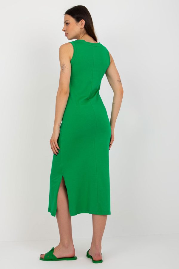 Green Daydress in Day Dresses with Cotton and Spandex