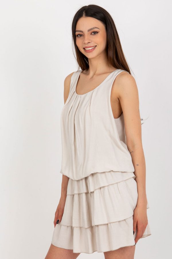 Beige Daydress in Day Dresses with Viscose