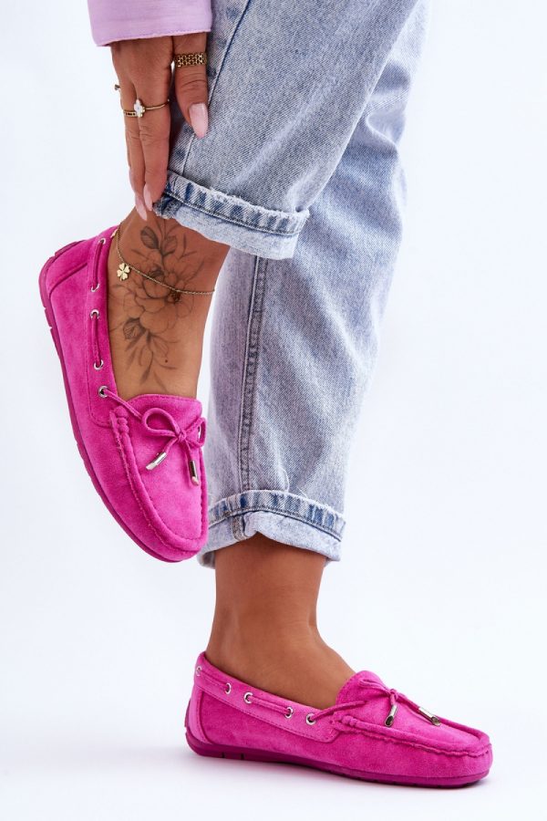 Pink Mocassin in Moccasins, Loafers with Fabric, Footbed and Sole Height