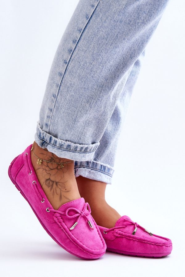 Pink Mocassin in Moccasins, Loafers with Fabric, Footbed and Sole Height