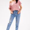 Pink Blouse in Women`s Blouses, Tunics with Cotton and Lycra