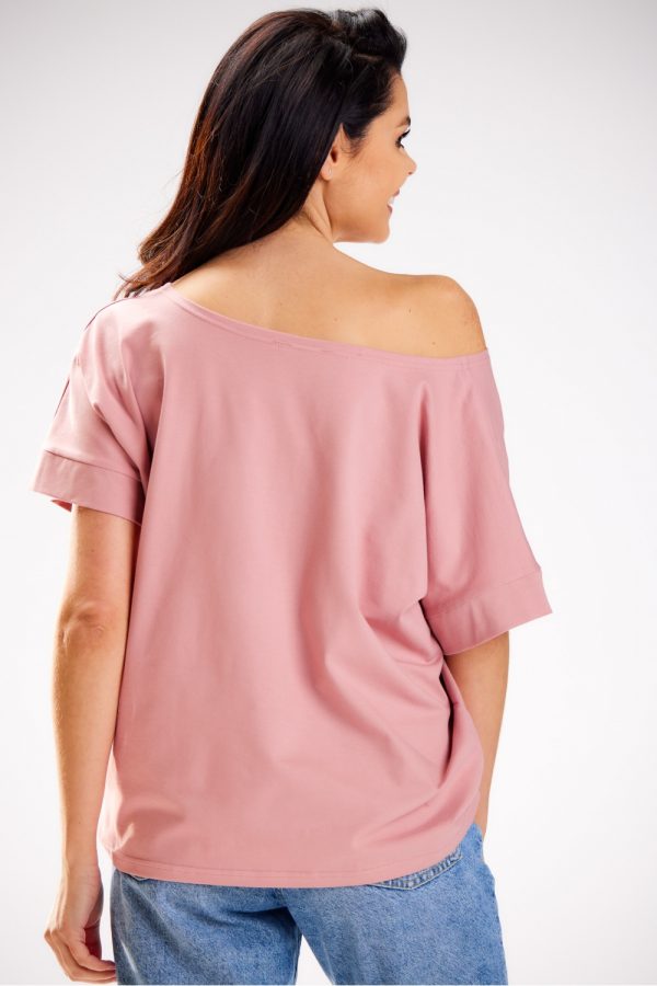 Pink Blouse in Women`s Blouses, Tunics with Cotton and Lycra
