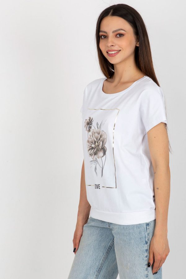 White Blouse in Women`s Blouses, Tunics with Cotton and Spandex