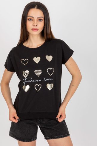 Black Blouse in Women`s Blouses, Tunics with Cotton and Spandex