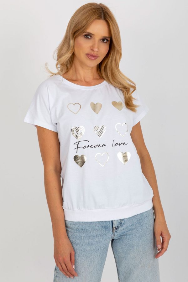 White Blouse in Women`s Blouses, Tunics with Cotton and Spandex
