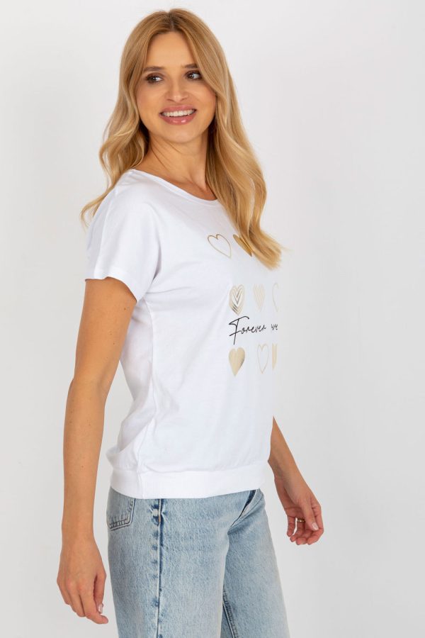 White Blouse in Women`s Blouses, Tunics with Cotton and Spandex