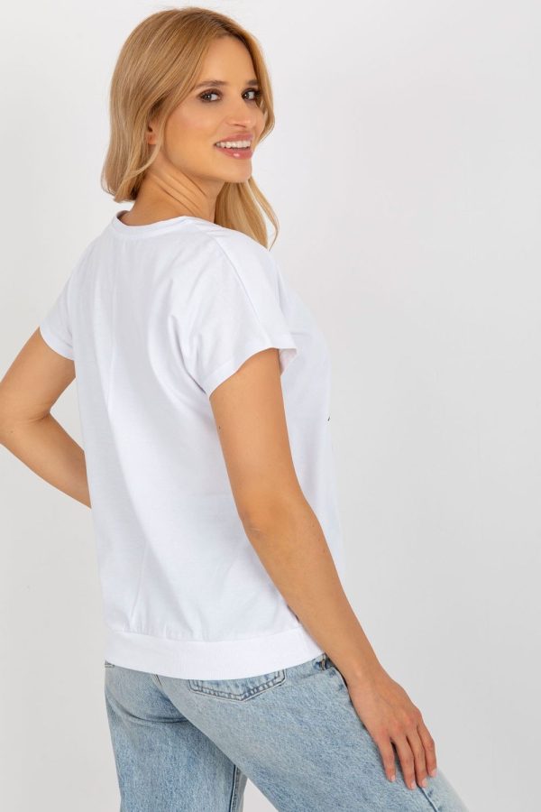 White Blouse in Women`s Blouses, Tunics with Cotton and Spandex