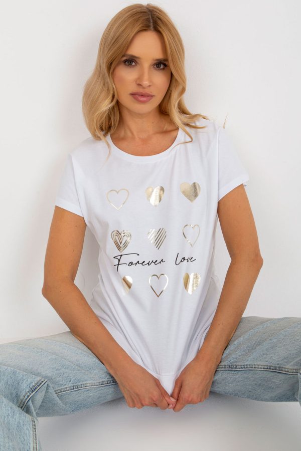White Blouse in Women`s Blouses, Tunics with Cotton and Spandex