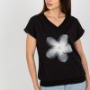 Black Blouse in Women`s Blouses, Tunics with Cotton and Spandex