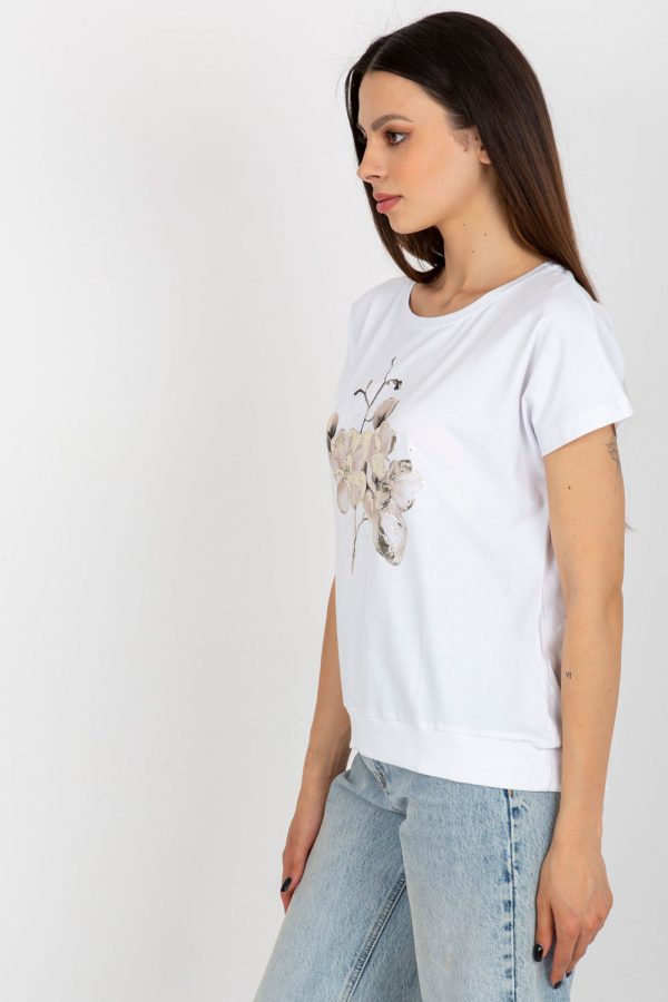 White Blouse in Women`s Blouses, Tunics with Cotton and Spandex