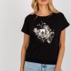 Black Blouse in Women`s Blouses, Tunics with Cotton and Spandex