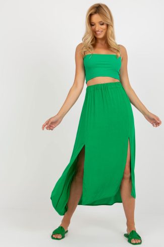 Green Skirt in Skirts with Spandex and Viscose