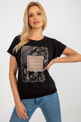 Black Blouse in Women`s Blouses, Tunics with Cotton and Spandex