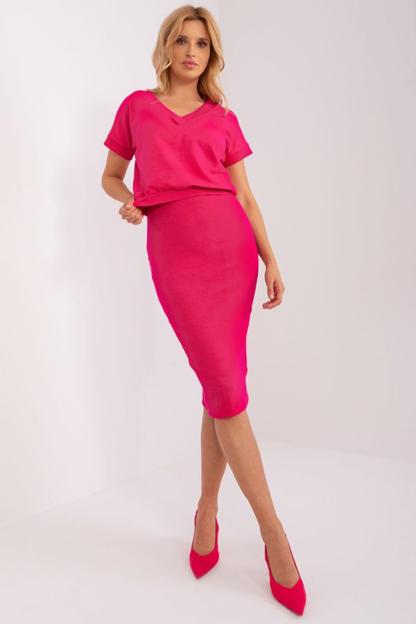 Pink Set in Day Dresses with Cotton and Spandex