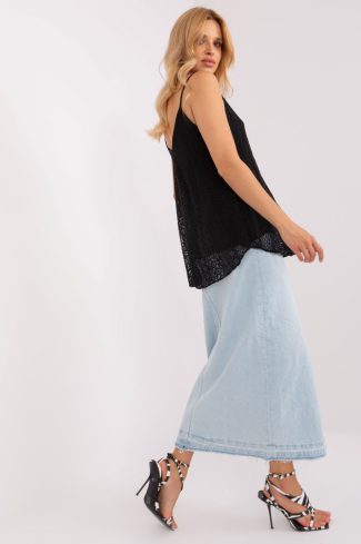 Black Top in Undershirts / Tops with Cotton and Spandex