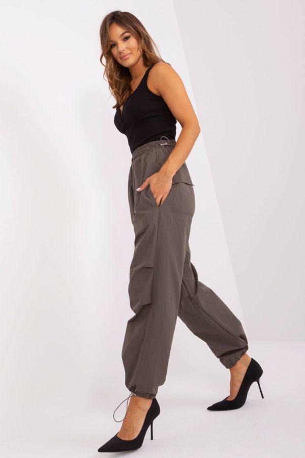 Green Women Trousers in Pants, Trousers, Shorts with Cotton and Polyester