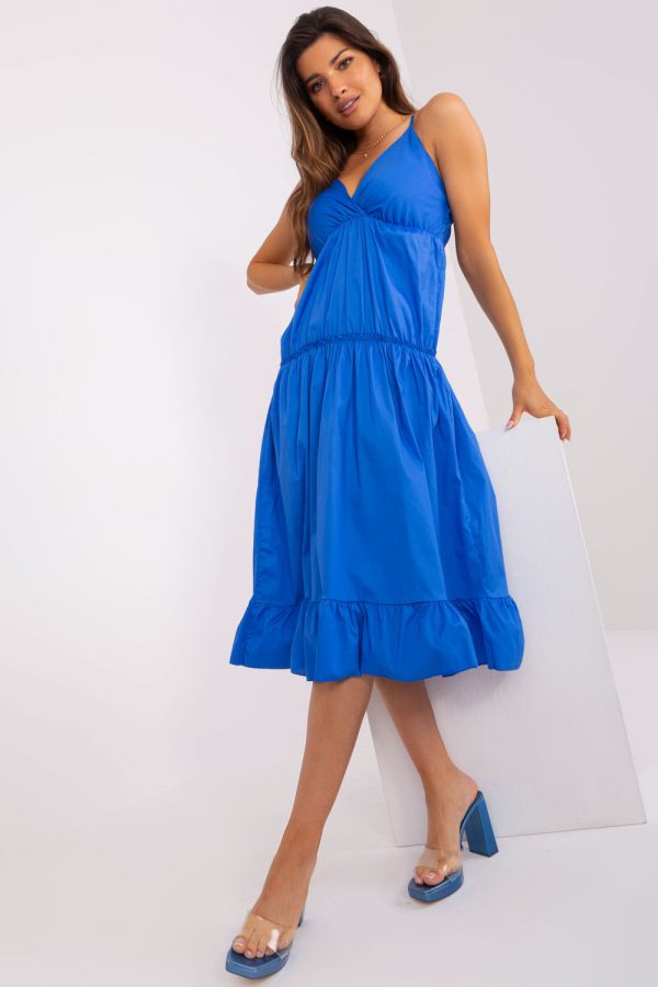 Blue Daydress in Day Dresses with Cotton and Spandex