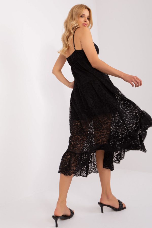 Black Daydress in Day Dresses with Spandex and Polyamide