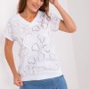 White Blouse in Women`s Blouses, Tunics with Cotton and Spandex