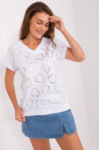 White Blouse in Women`s Blouses, Tunics with Cotton and Spandex