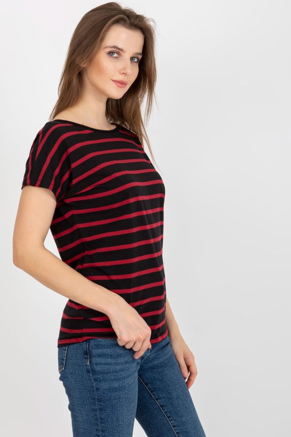 Black T-shirt in Women`s Tops, T-shirts, Singlets with Cotton and Spandex
