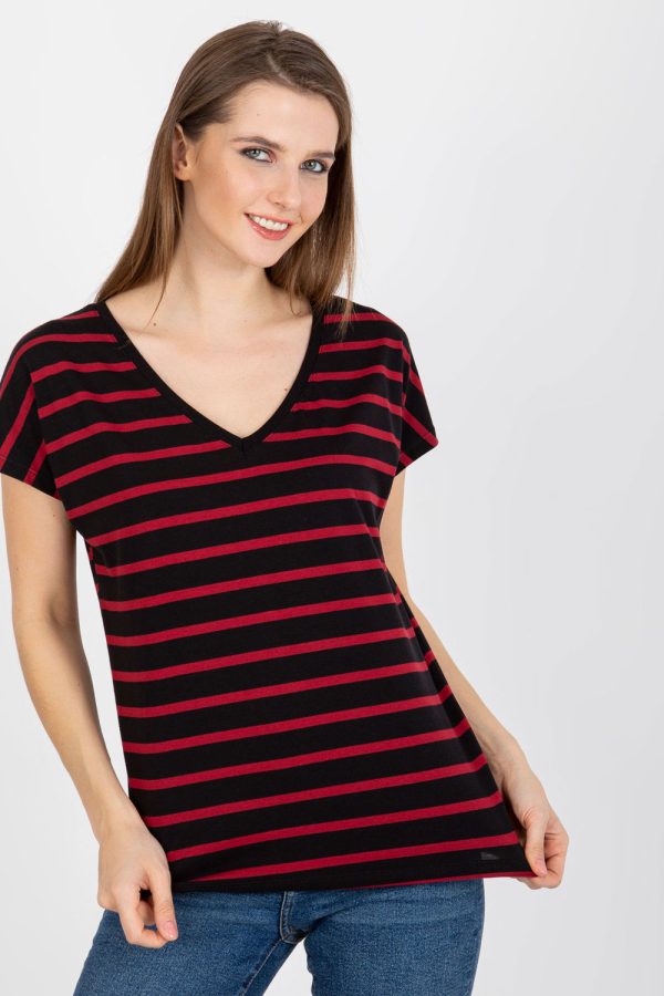 Black T-shirt in Women`s Tops, T-shirts, Singlets with Cotton and Spandex