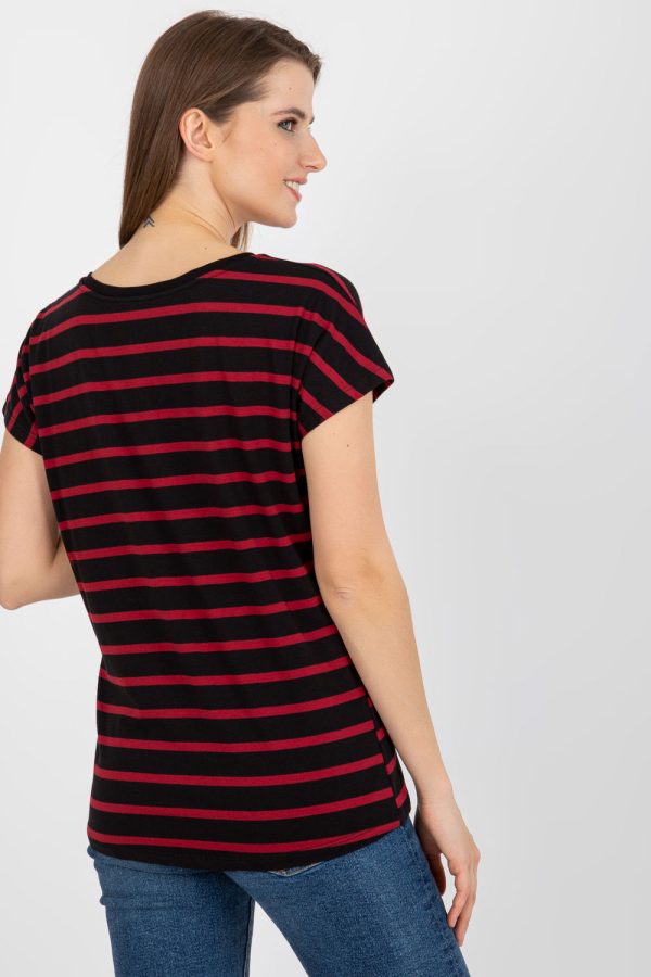 Black T-shirt in Women`s Tops, T-shirts, Singlets with Cotton and Spandex