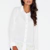 Beige Shirt in Shirts For Women with Spandex, Polyester and Viscose