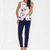 Blue Women Trousers in Formal Trousers For Ladies with Spandex and Polyester
