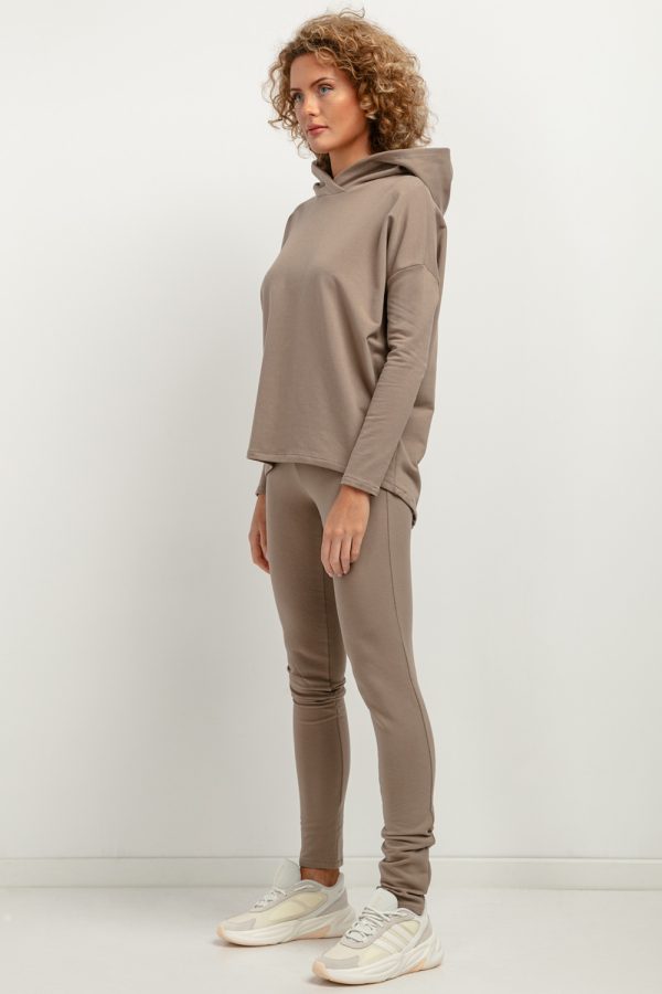 Brown Long Leggings in Leggings with Cotton and Polyester