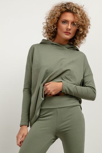 Green Sweatshirt in Sweatshirts For Women with Cotton and Polyester
