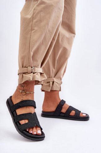989313.jpg Black Flip-flops in Sandals & Flip-Flops For Women with Fabric, Footbed and Platform Height