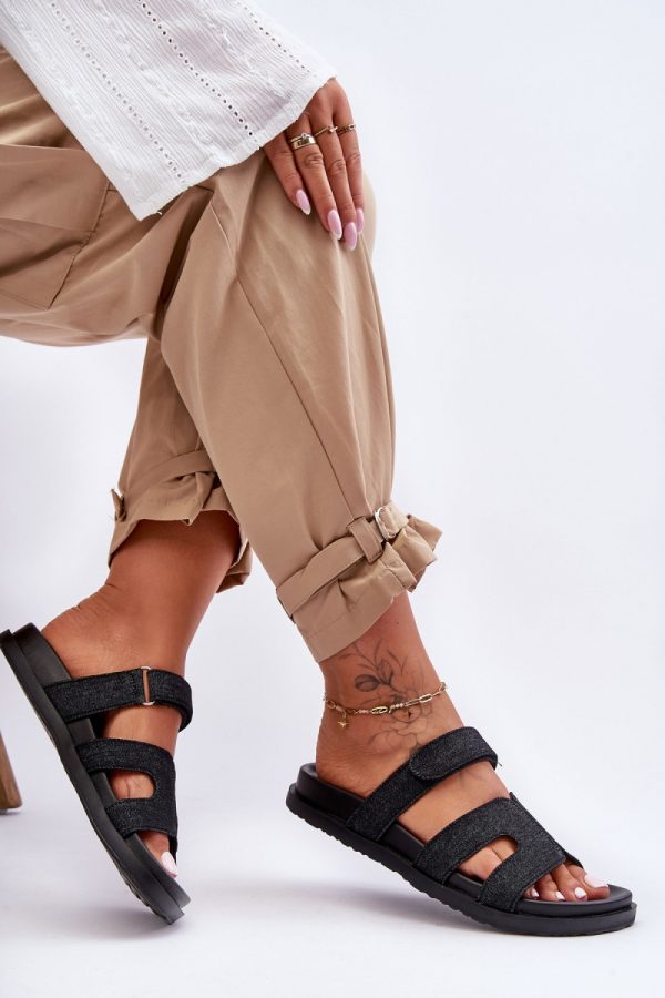 Black Flip-flops in Sandals & Flip-Flops For Women with Fabric, Footbed and Platform Height