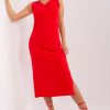 Red Daydress in Day Dresses with Cotton and Spandex