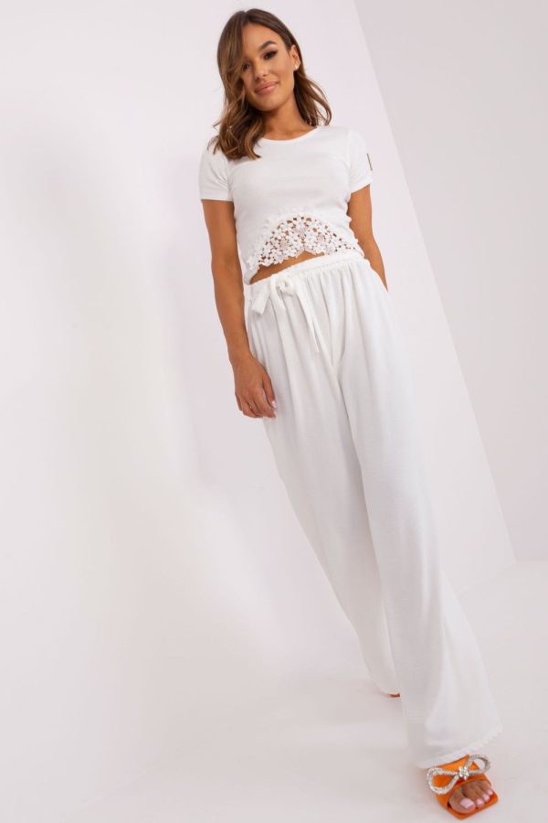 Beige Women Trousers in Pants, Trousers, Shorts with Spandex and Polyester