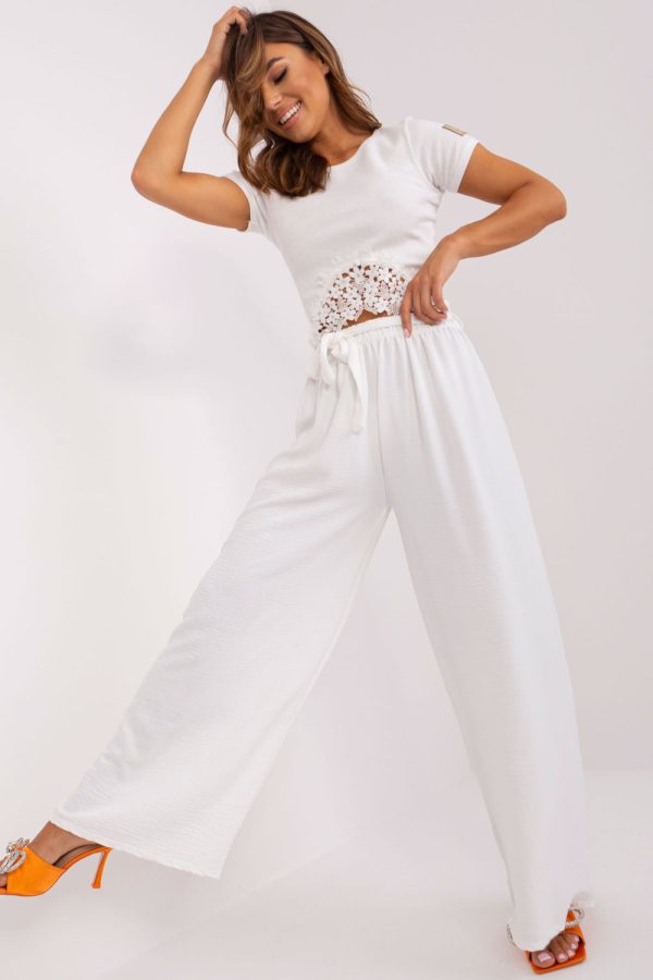 Beige Women Trousers in Pants, Trousers, Shorts with Spandex and Polyester