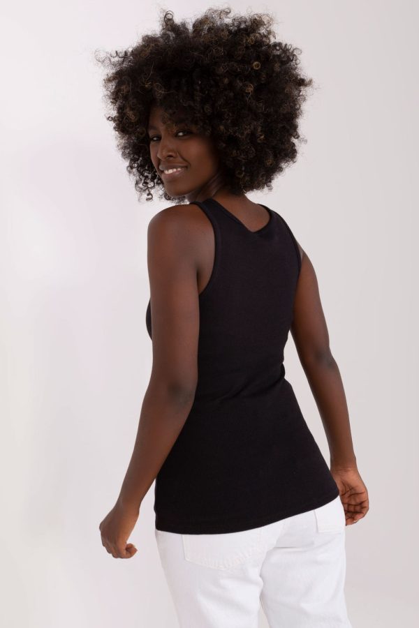 Black Top in Undershirts / Tops with Cotton and Spandex