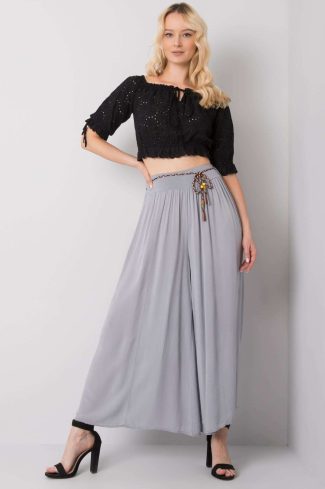 Grey Women Trousers in Pants, Trousers, Shorts with Viscose