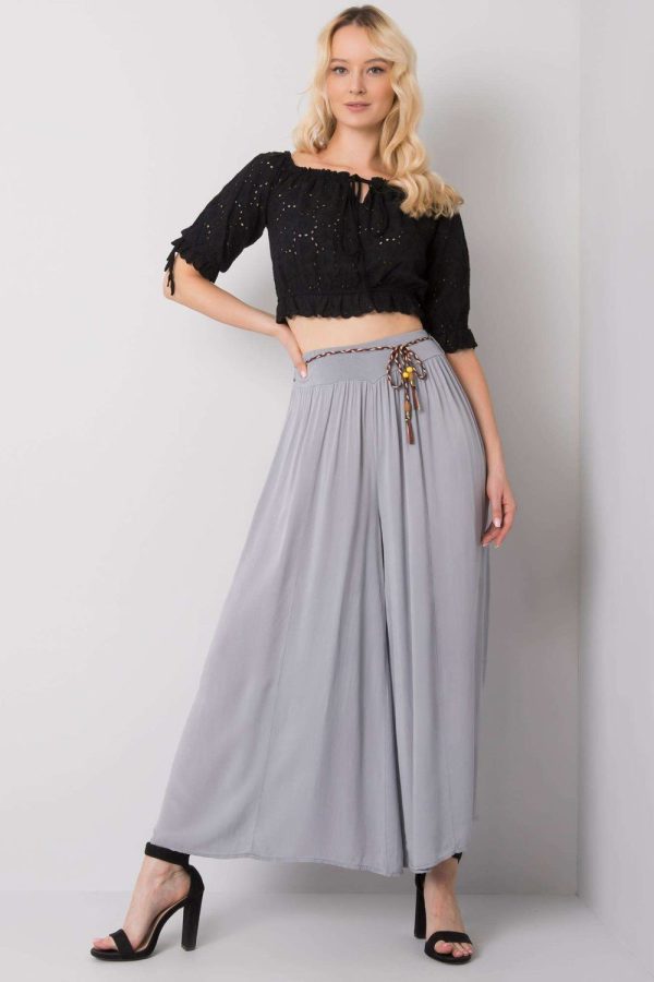Grey Women Trousers in Pants, Trousers, Shorts with Viscose