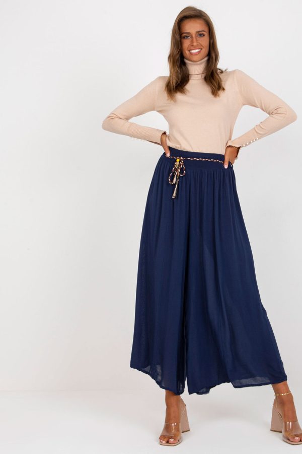 Navy Blue Women Trousers in Pants, Trousers, Shorts with Viscose