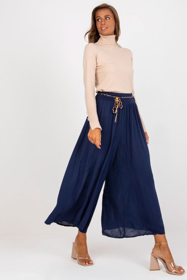 Navy Blue Women Trousers in Pants, Trousers, Shorts with Viscose