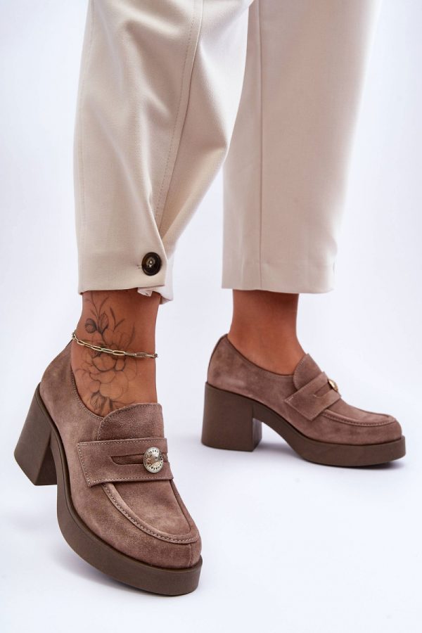 Beige Heeled Low Shoes in Women`s Ankle Boots & Booties with Fabric, Footbed, Heel Height and Platform Height
