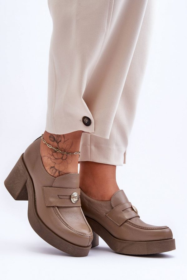 Beige Heeled Low Shoes in Women`s Ankle Boots & Booties with Fabric, Footbed, Heel Height and Platform Height