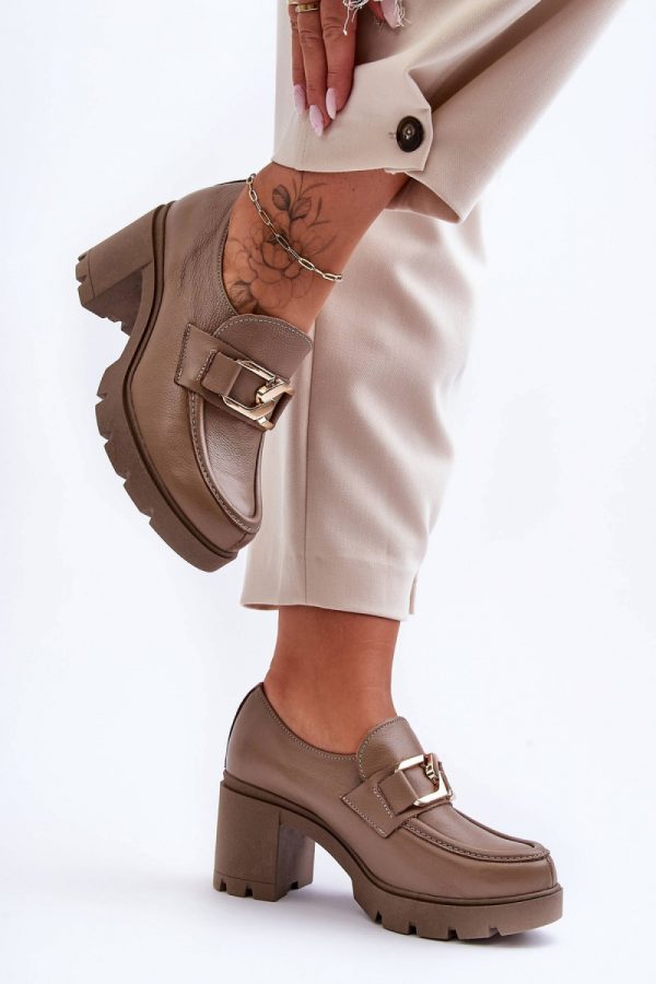 Beige Heeled Low Shoes in Women`s Ankle Boots & Booties with Fabric, Footbed, Upper Height, Heel Height and Platform Height