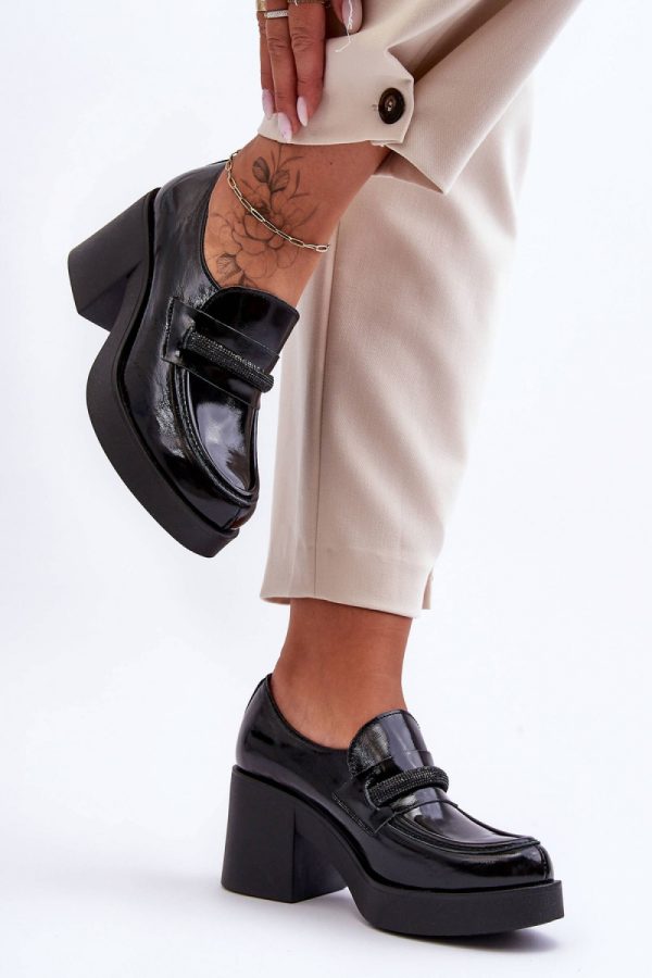 Black Heeled Low Shoes in Women`s Ankle Boots & Booties with Fabric, Footbed, Upper Height, Heel Height and Platform Height