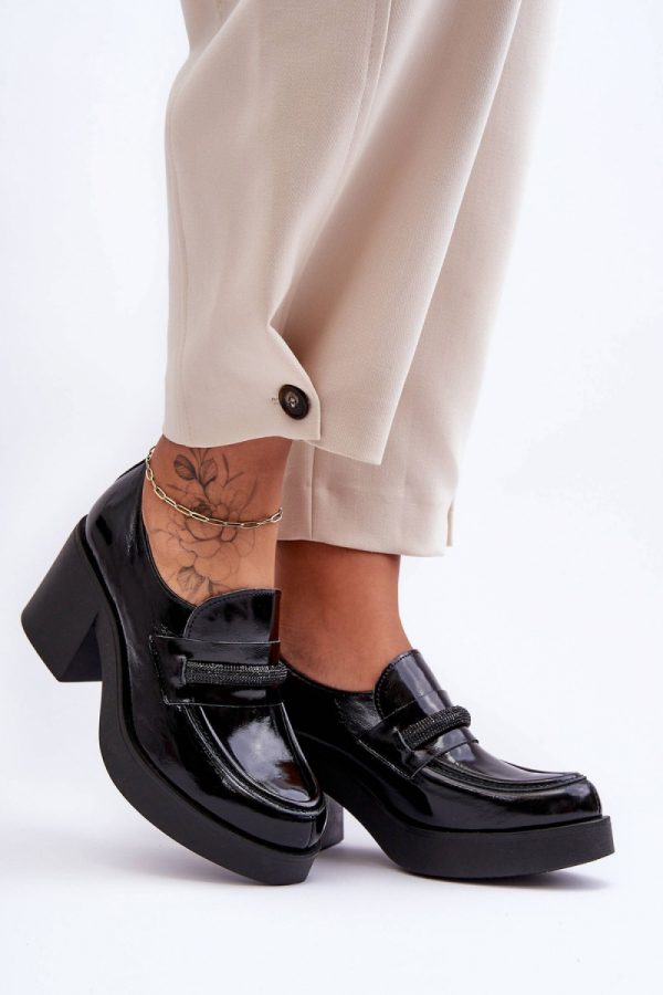 Black Heeled Low Shoes in Women`s Ankle Boots & Booties with Fabric, Footbed, Upper Height, Heel Height and Platform Height