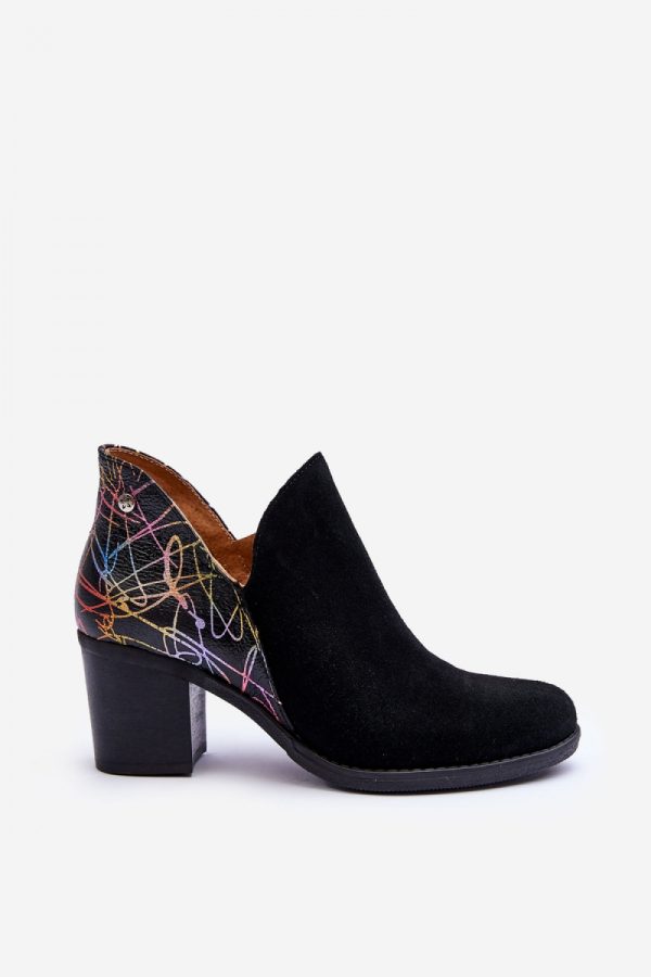 Black Heel Boots in Women`s Ankle Boots & Booties with Fabric, Footbed, Upper Height and Heel Height