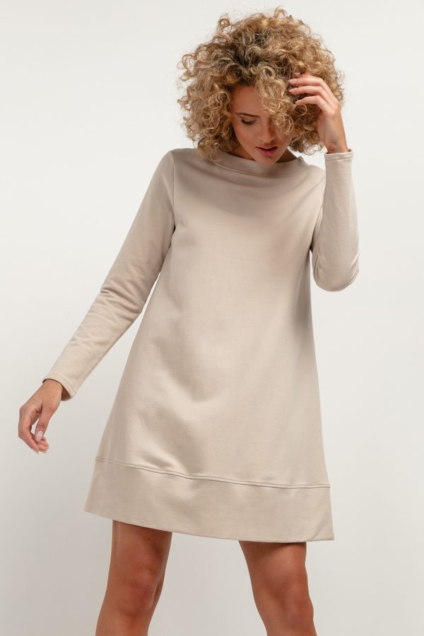 Beige Daydress in Day Dresses with Cotton and Polyester
