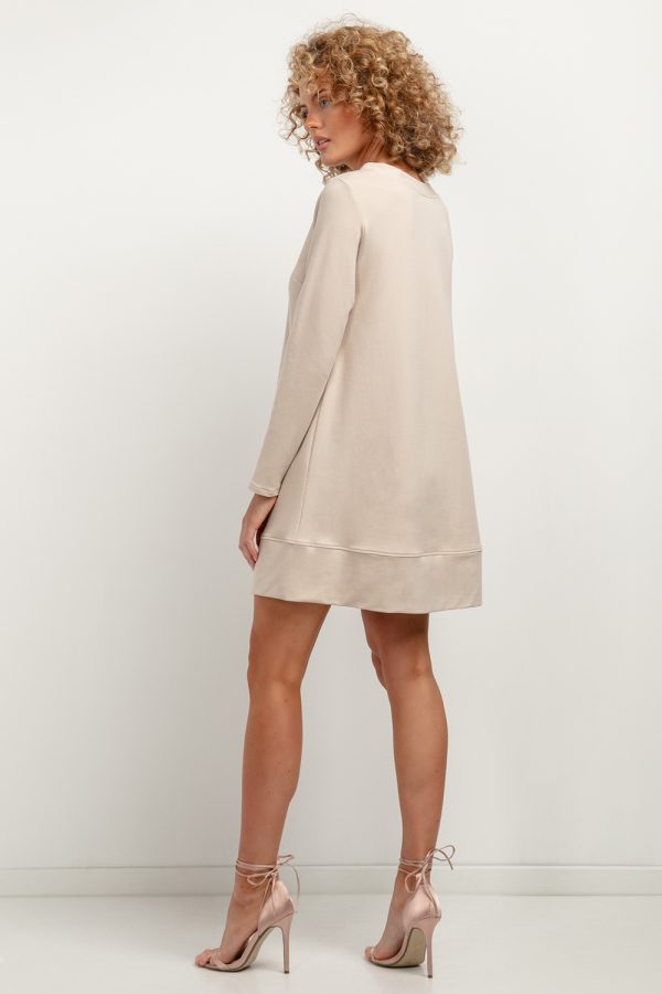 Beige Daydress in Day Dresses with Cotton and Polyester
