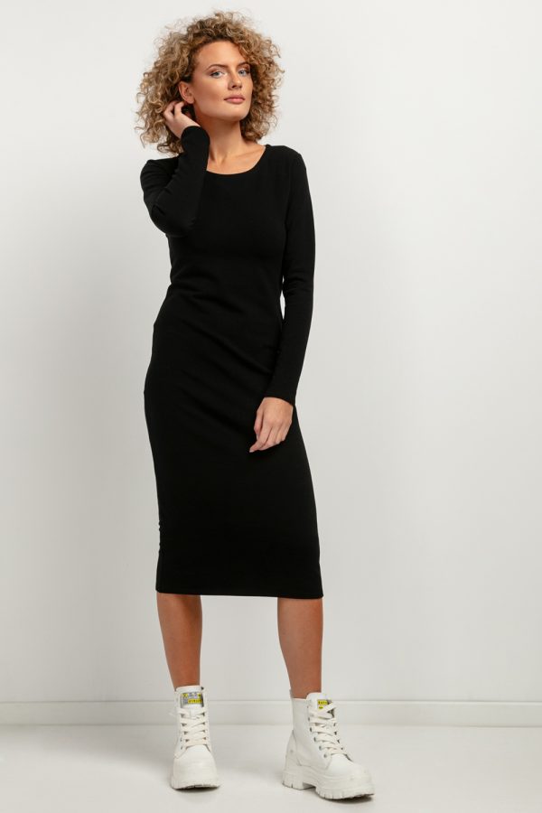 Black Daydress in Day Dresses with Cotton and Polyester